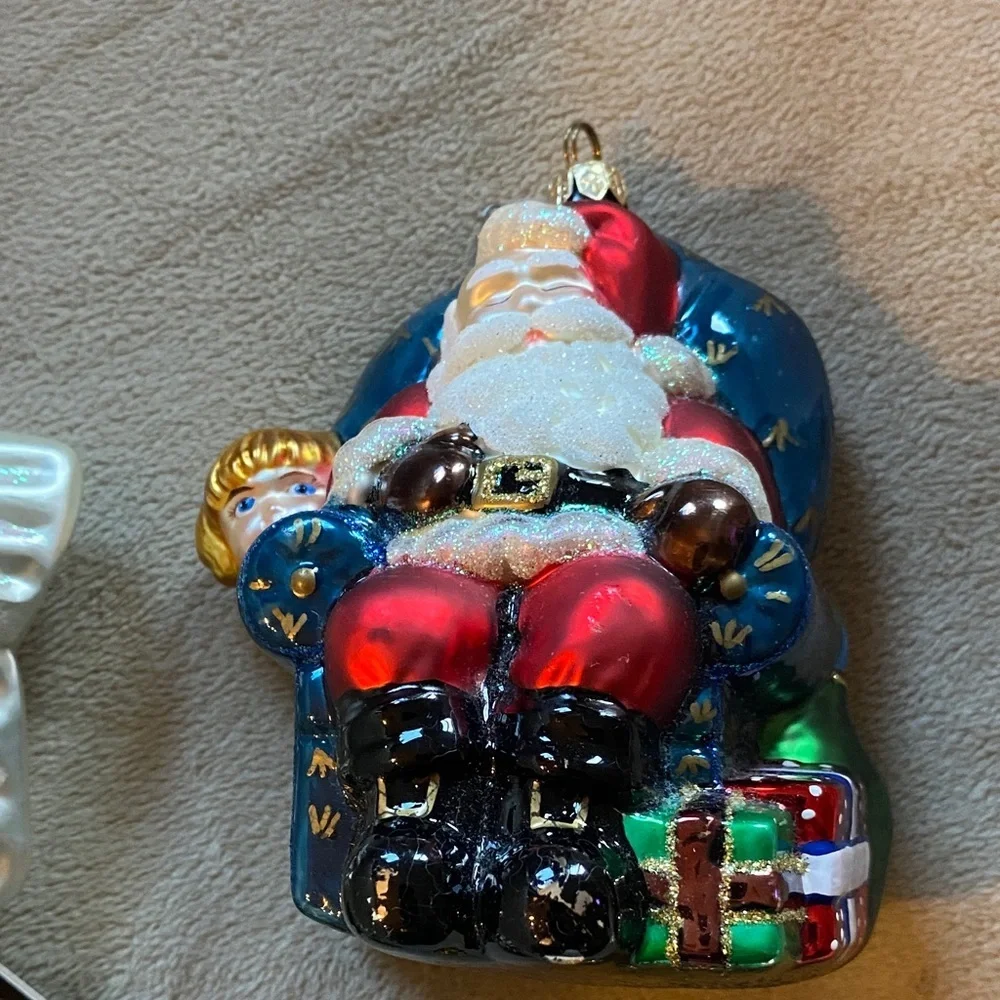 Vintage blown glass Festive Ornament Collection - Red, Green, White